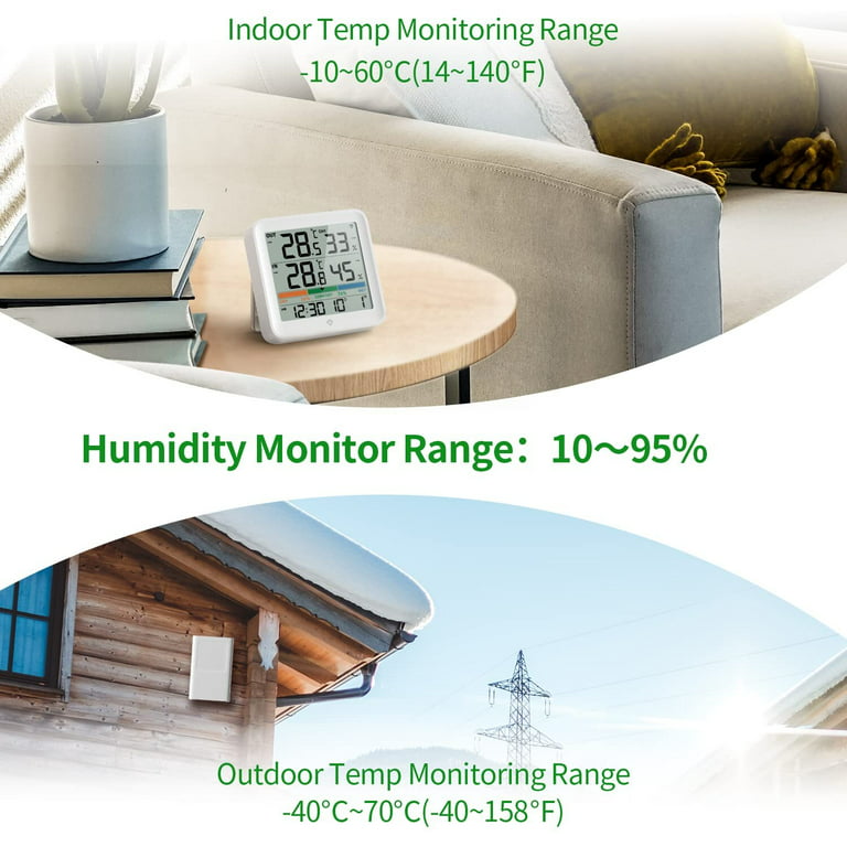 Indoor Outdoor Thermometer Wireless Hygrometer Weather Station Electronic Thermometer  For Home Room Temperature Monitor