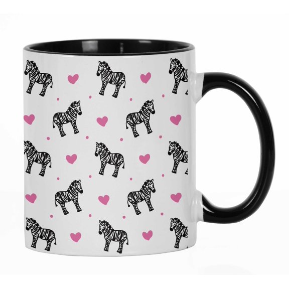 Inkdotpot Animal 11 Oz Ceramic Coffee Mug Animal Lovers Gift For Friends Best Friends-Black