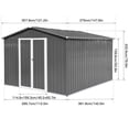 thumbnail image 4 of JXXRZ 10x12ft Heavy-Duty Metal Shed, Galvanized Steel Outdoor Storage with Secure Lockable Doors, Light Grey, 4 of 8