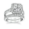 thumbnail image 3 of Women's Sterling Silver 925 Bridal Set Engagement Ring Simulated Diamond 2.5Ct Cubic Zirconia 6, 3 of 7
