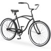 sixthreezero Around the Block Casual Edition Men's Single Speed Beach Cruiser Bike, 26 In. Bicycle, Matte Black with Black Seat and Black Grips