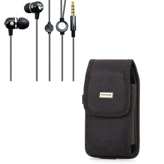 Compatible With Google Pixel 3a XL - Rugged Case w Superior Sound Earbuds Hands-free Earphones w Mic