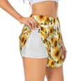 thumbnail image 3 of Lsque Modern Elegant Sunflower Printed Women's Running Shorts with Liner Pockets,Elastic Quick Dry Workout Athletic Gym Yoga Shorts,Womens High Waist Shorts-Large, 3 of 9