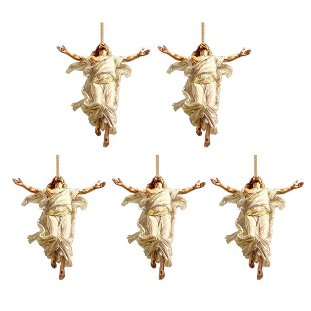 Visland 2D Acrylic Jesus Christ Ornament Car Rearview Mirror Hanging Decor Auto Interior Religious Gift for Christian Retro Faith Accessories