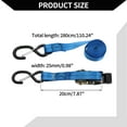 thumbnail image 3 of Unique Bargains Ratchet Tie Down Straps Adjustable 800kg 300cm/118.11" 1 Set Blue, 3 of 7