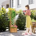 thumbnail image 2 of Outsunny Jardinière Surélevée en Bois avec Treillis, Brun, 2 of 10