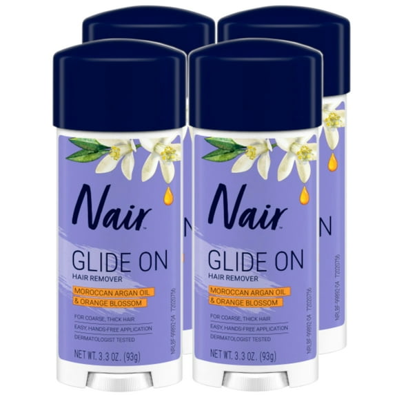 Nair Hair Remover Cream Nourish Glides Away w/ Argan Oil, 3.3oz, 4-Pack