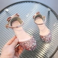 thumbnail image 4 of Staki Princess Shoes for Girls Girl's Bow Mary Jane Dress Shoes Ballet Princess Flats with Rhinestone Strap for Party Wedding School Kid Pink,12 Little Kid, 4 of 6