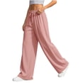 thumbnail image 5 of Qiggri Wide Leg Sweatpants for Women Loose Baggy Casual Drawstring Sweatpants with Pockets Fashion Daily Streetwear Trousers Summer Fall M, 5 of 6
