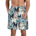 thumbnail image 2 of Uemuo Butterflys Pattern Men's Swim Trunks Hawaiian Beach Bathing Suit Swimsuits Beach Quick-Dry Shorts with Pockets-Medium, 2 of 9