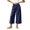 Navy, variant on Bxsruta Women's Wide Leg Capri Pants Drawstring Elastic Waist Summer Casual Loose Trousers