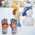 thumbnail image 3 of Sunshinehomely Kids Snow Gloves Gray Waterproof Windproof Skiing Gloves for Kids Winter Ski Gloves Warm Mittens for Boys and Girls Ages 5-9, 3 of 6