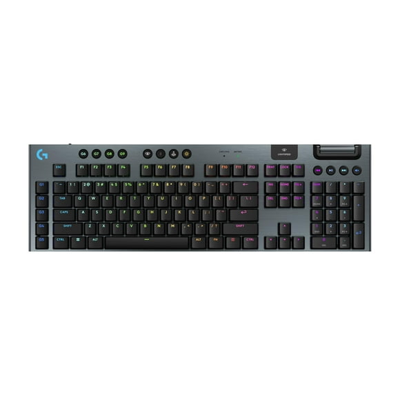 Logitech G915 X Lightspeed Low-Profile Wireless Gaming Keyboard, Double-Shot PBT Keycaps, Fully Programmable Keys, RGB Backlighting, Sleek Aluminum F