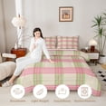 thumbnail image 3 of Manfei Modern Checkered Twin Comforter Sets,Geometric Plaid Bedding Set,Pink Green,Pink Reversible,2pcs,1 Comforter and 1 Pillowcase,2pcs,1 Comforter and 1 Pillowcase, 3 of 7