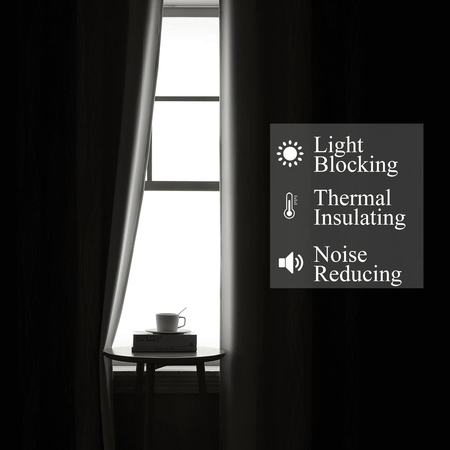 SUNOLIFE Pink Gray Gradien Blackout Curtains 2 Panels 63 Inch Ombre Darkening Window Curtainsfor Living Room Bedroom