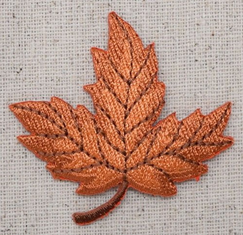 ID 1413 Trio of Multi Colored Leave Patch Fall Leaf Embroidered Iron On Applique 