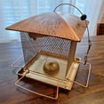 thumbnail image 7 of Meitianfacai Heavy Duty Squirrel-Proof Bird Feeder - Metal Construction with Weight-Activated Perch - Large Capacity Wild Bird Feeder for Outdoor Use (Brown), 7 of 7