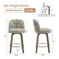 thumbnail image 5 of Foreate Swivel PU Bar Stools Set of 1, 26" Uholstered Leather with Button-tufted Mid-Back & Wood Legs, Modern Chair Kitchen Pub Island Counter Stool, 5 of 11
