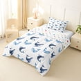 thumbnail image 2 of jejeloiu Watercolor Whale Twin Comforter Sets,Ocean Animal Print Bedding Set For Boys,Blue White,Polkadot Reversible,2pcs,1 Comforter and 1 Pillowcase, 2 of 7