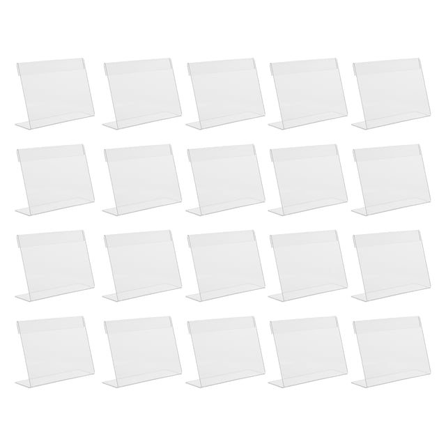 AURARMLET 20Ud Porta Señal Acrílica Transparente Para Etiquetas Y Precios Con Vertical Para Y Tiendas