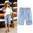 thumbnail image 2 of lnmuld Girls Casual Solid Color Shorts, Elastic Waistband Lightweight with Pockets for Everyday Wear Size:12-13 Years, 2 of 3
