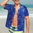 thumbnail image 7 of Kll Men'S Hawaiian Shirt Short Sleeve Button Down Beach Shirts-Blurred Star Snow Christmas, 7 of 7