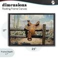thumbnail image 4 of Stupell Industries Rustic Lodge Saddle on Desert Fence Black Floating Frame Canvas Art, 25 x 17, by Franklyn Gregory, 4 of 8