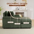 thumbnail image 5 of FFH Oversized Accent Chair with Ottoman for Living Room, Bedroom, Corduroy Lounge Chair with Ottoman, Chaise Lounge Indoor, Green, 5 of 11