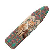 HELLHERO Household Iron Board Covers, Cat Floral Print Ironing Board Cover Protector Standard Size, Decorative Covers for Ironing Board Non Stick Stain Scorch Resistant