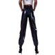 thumbnail image 3 of Pantalones deportivos para mujer, metalizados brillantes, cintura alta, efecto mojado, elásticos, holográficos, estilo hip hop., 3 of 6