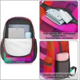 thumbnail image 4 of Red and Pink Checkered Pattern 17" School Backpacks for Teens,Waterproof Oxford Fabric,S-Shape Padded Straps for School,Travel,Hiking,Camping, 4 of 6