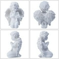 thumbnail image 4 of Kneeling Praying Pure White Angels Resin Garden Statue for Decor, 4 of 9