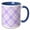 Blue/White, variant on 3drose, Purple and Image of Glitter Diamond Plaid Pattern, 15oz Mug