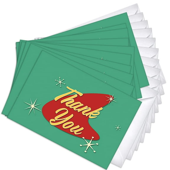 Vintage Sign Thank You Blank Note Greeting Cards | 10 Pack Bulk Set (4X6)