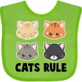 thumbnail image 3 of Inktastic Cats Rule with Cat Heads Boys or Girls Baby Bib, 3 of 4