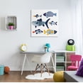 thumbnail image 2 of Stupell Industries Kid's Tropical Fish Collage Playful Blue Aquatic Animals, 30 x 30, Design by Victoria Barnes, 2 of 6