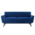 thumbnail image 4 of Tufted Loveseat Sofa, Velvet, Blue Navy, Modern Contemporary Urban Design, Living Lounge Room Hotel Lobby Hospitality, 4 of 7