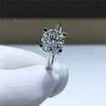 thumbnail image 5 of 0.5 / 1 / 2 Carat Engagement Ring for Women, 925 Silver Round Brilliant Cut Moissanite Promise Ring, Birthday Valentine's Day Mother's Day Gift for Her Girlfriend Wife Mom, 5 of 8