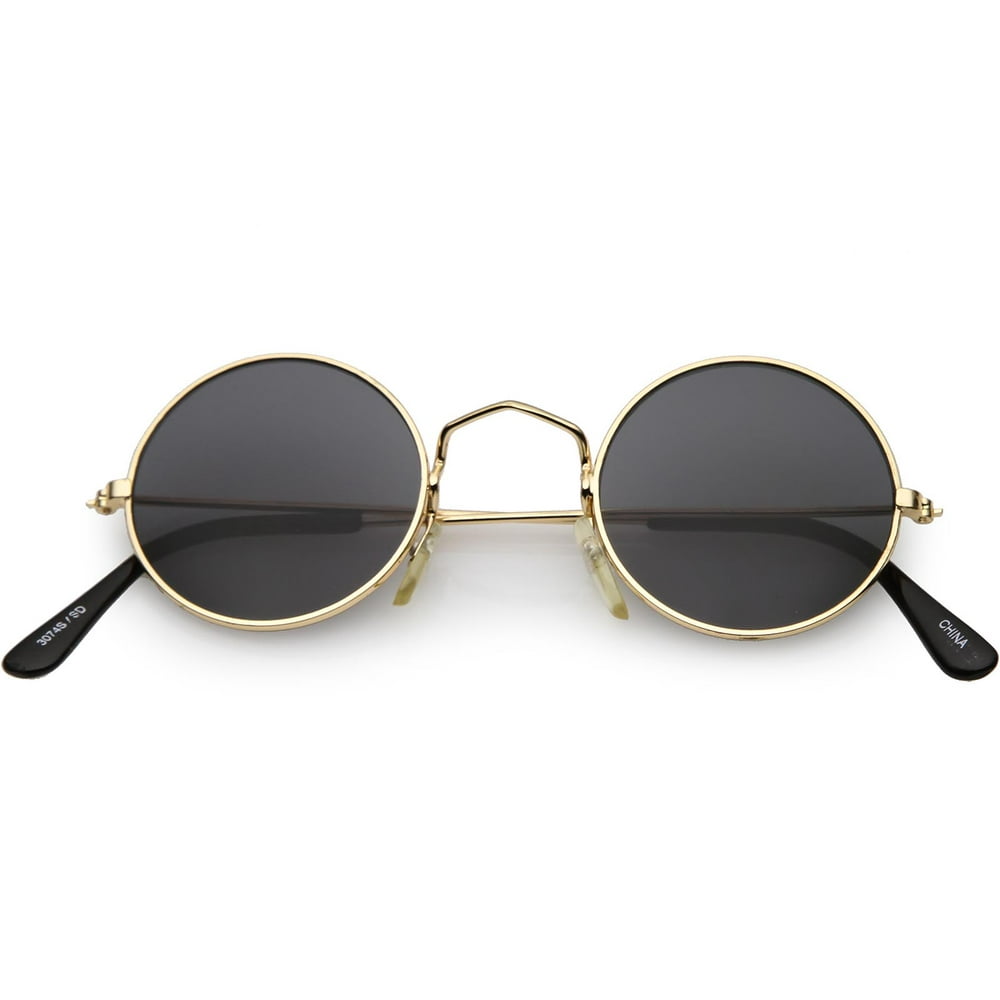sunglass.la - True Vintage Small Thin Frame Circle Sunglasses Neutral ...