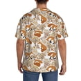 thumbnail image 3 of Pofeuu Autumn Fox with Brown Plants Print Mens Casual Short Sleeve Shirts Beach Summer Spread Collar Pocket Tops Men's Casual Short-sleeved Shirt-Large, 3 of 5