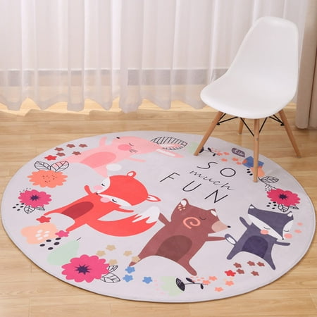 60 70 80 90 100cm Round Anti Slip Soft Carpets Child Room Floor