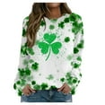 thumbnail image 2 of BLVB St. Patrick's Day Sweatshirts for Women Shamrock Shirt Clover Printed Pullover Casual Loose Long Sleeve Tops Gifts, 2 of 5