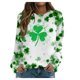 thumbnail image 1 of Xuyuer St. Patrick's Day Sweatshirts for Women Shamrock Shirt Clover Printed Irish Gift Casual Loose Long Sleeve Fit Tops, 1 of 5