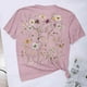 thumbnail image 4 of Tops de Manga Corta de las Mujeres, Cuello Redondo Impreso, Camiseta de Manga Corta para las Mujeres, 4 of 6