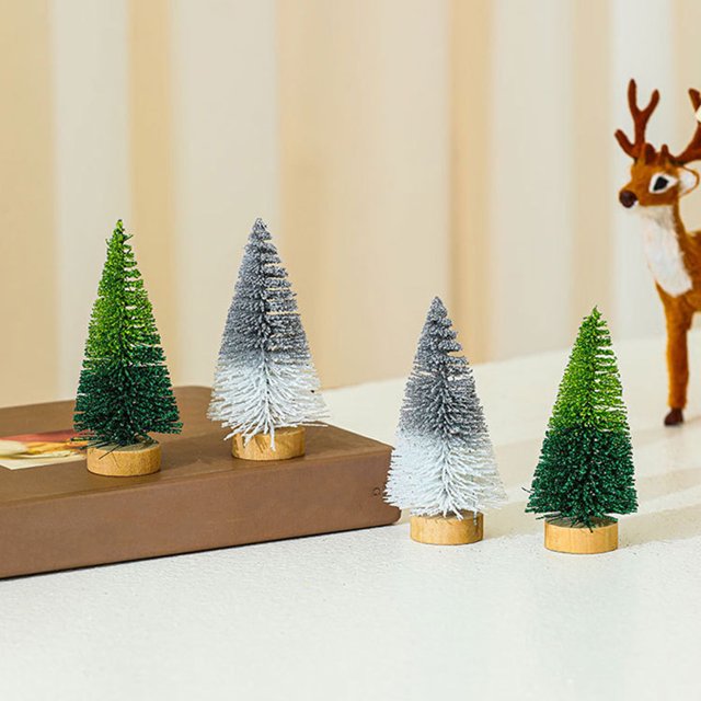 YAOMOBB Small Christmas Tree Dual Colors Realistic Mini Christmas Tree Reusable Stable Desktop Artificial Xmas Tree