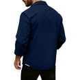 thumbnail image 4 of Mens Shirt Jacket Casual Button Up Shirts Long Sleeve Lightweight Shacket With Flap Pockets for Workwear and Outdoor Activities in Multiple Colors Available Now,Navy,XL, 4 of 4