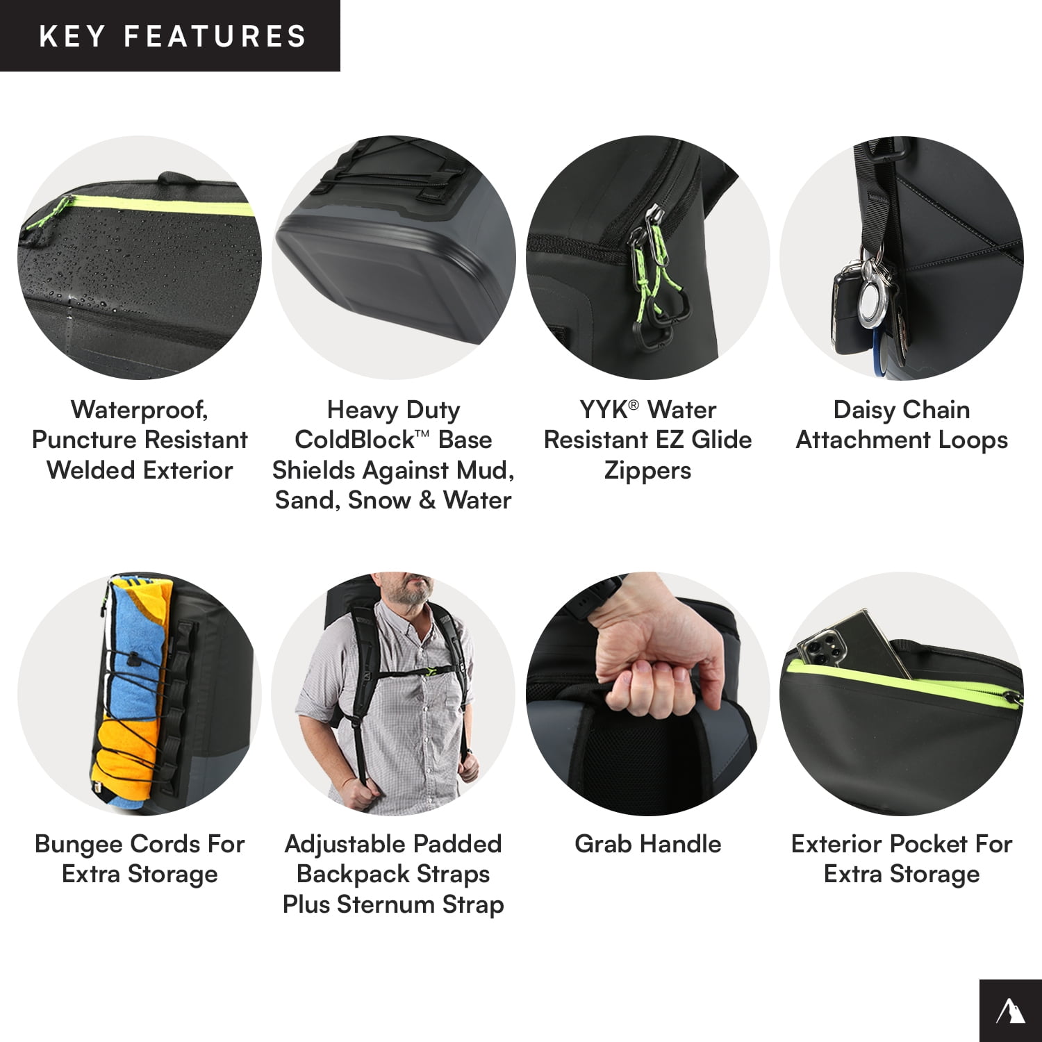 Titan by Arctic Zone 24 Can, 16 Quart Welded Cooler Backpack with Waterproof Exterior, Black