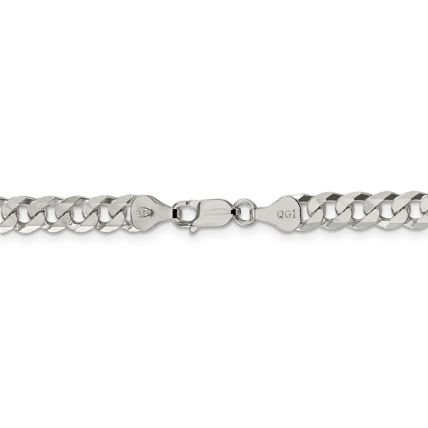 Beveled Curb Chain Necklace in .925 Sterling Silver