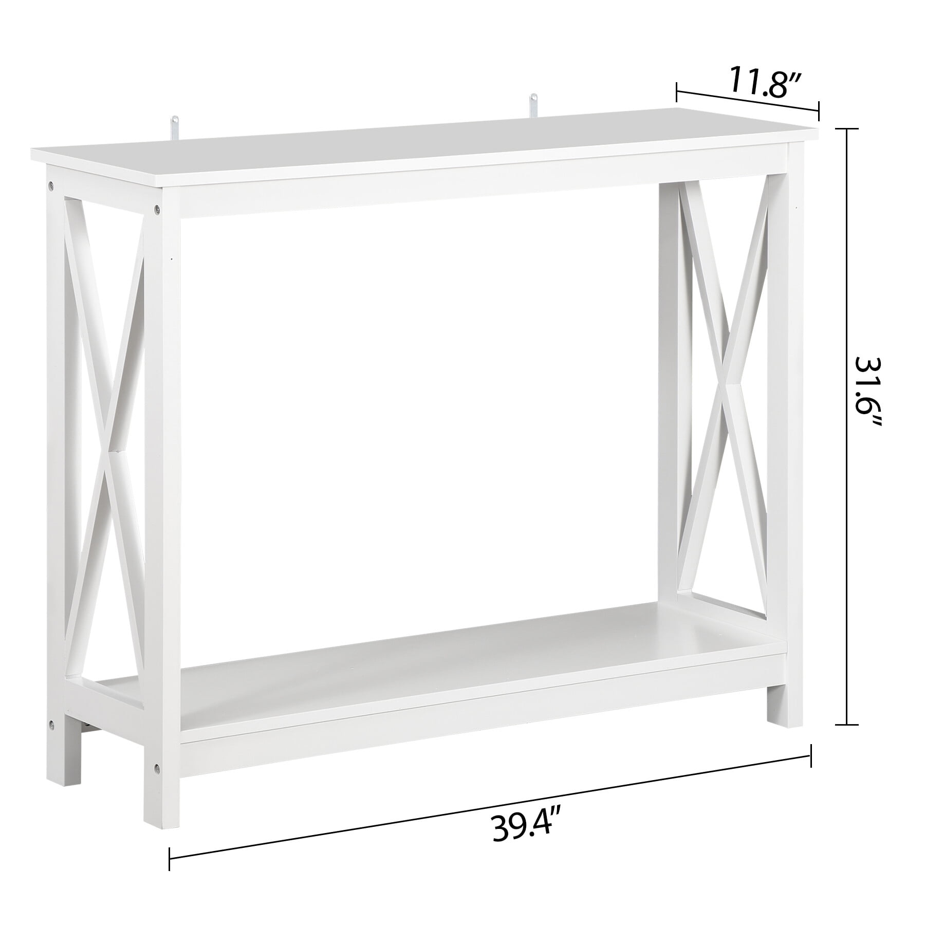置物 satomiiin ZENSTYLE X Shape Wood Console Table, Behind Couch Sofa