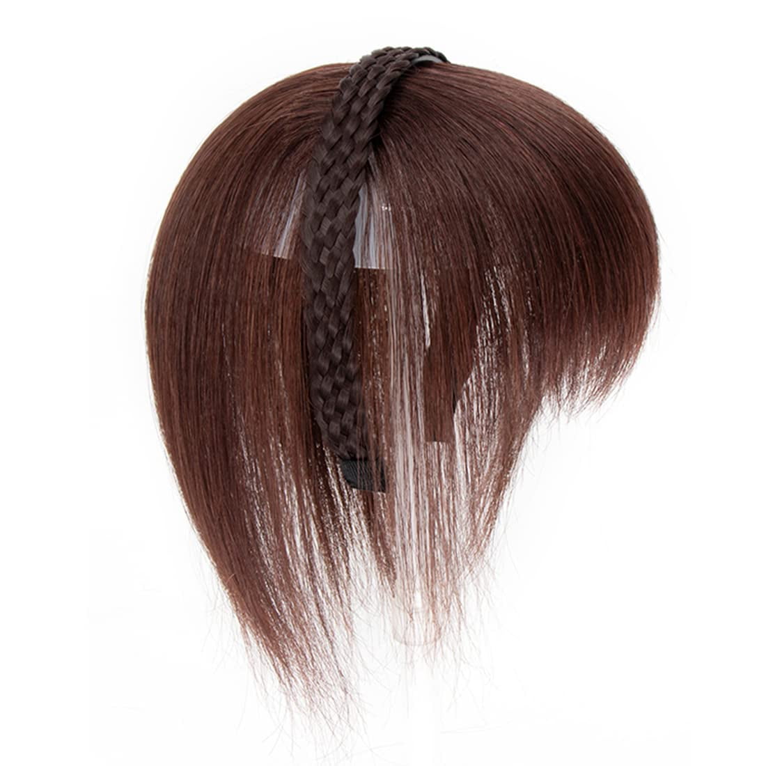 viviaBella Women 10" Twist Braid Headband Straight Hairpieces Human